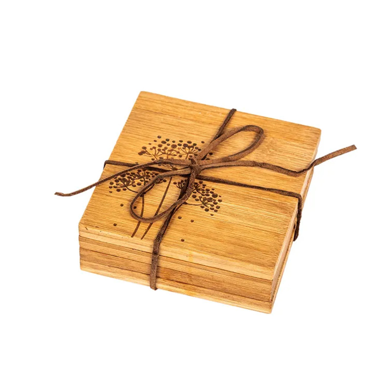 Eco Friendly Bamboo Hand Craft Non Slip Beer Coaster 4